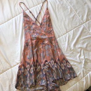 Papaya Pink Strappy Romper